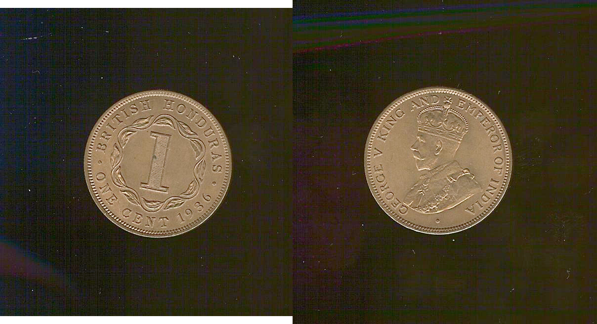 HONDURAS BRITANNIQUE 1 Cent Georges V 1936 SPL